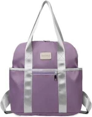 Mother And Baby Mommy Bag Waterproof Cloth Bag Fashionable Mother Out Walking Baby Bag Solid Color Waterproof(Purple)
