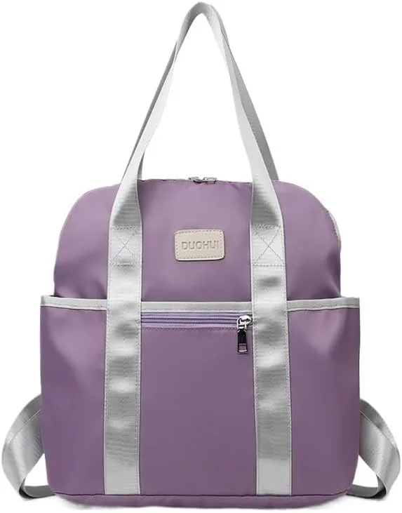 Mother And Baby Mommy Bag Waterproof Cloth Bag Fashionable Mother Out Walking Baby Bag Solid Color Waterproof(Purple)