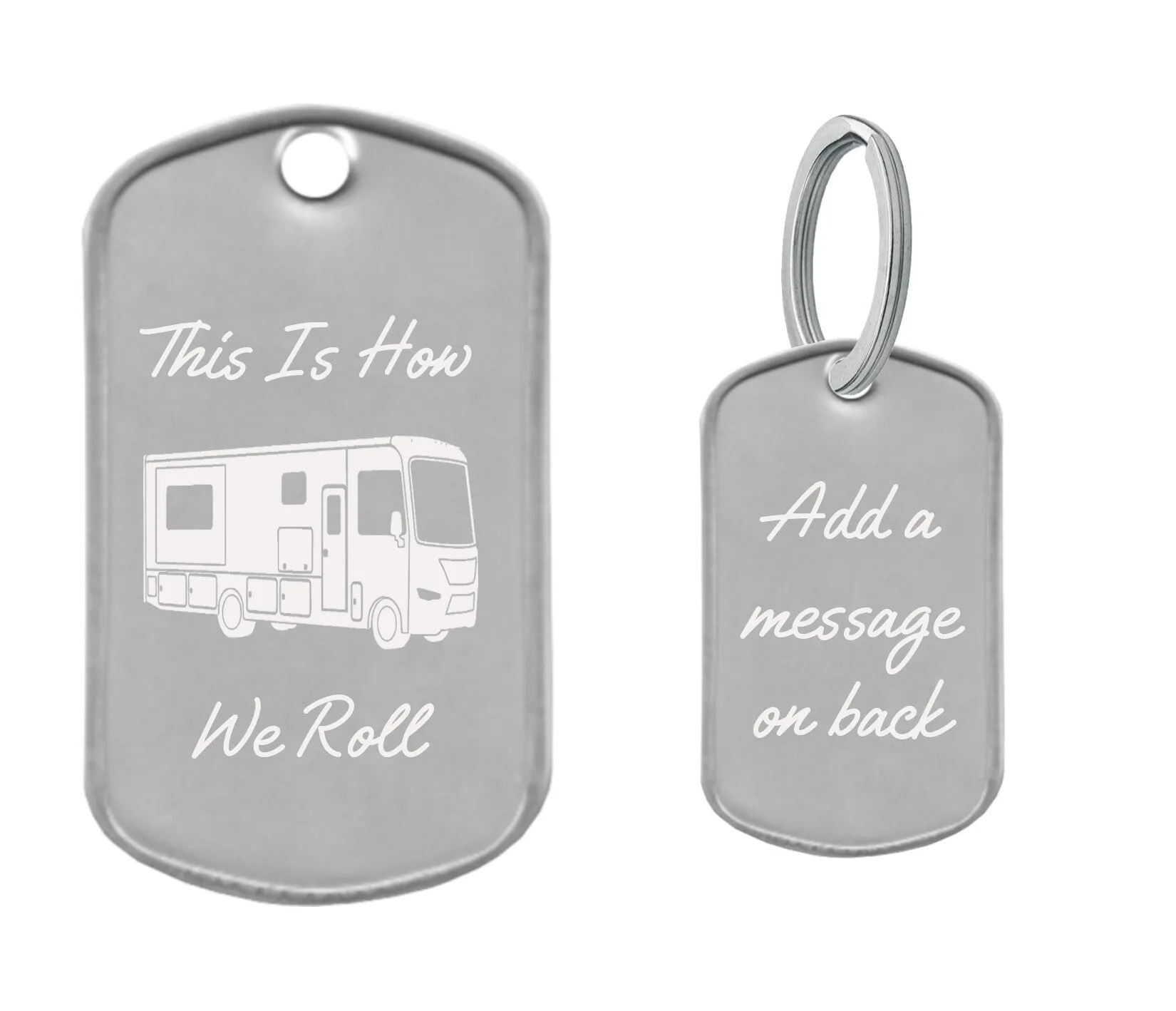 Motorhome Class A RV Dog Tag Key Chain