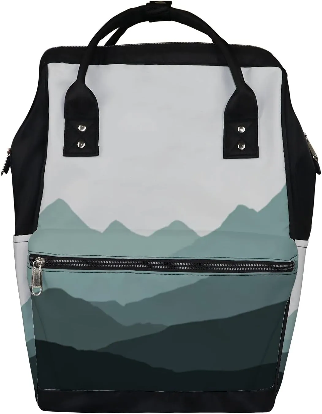 Mountain Landscape Fog Valley Diaper Bag Backpack Waterproof Backpack Baby Nappy Changing Bag for Travel Large Capacity Durable and Stylish for Woman