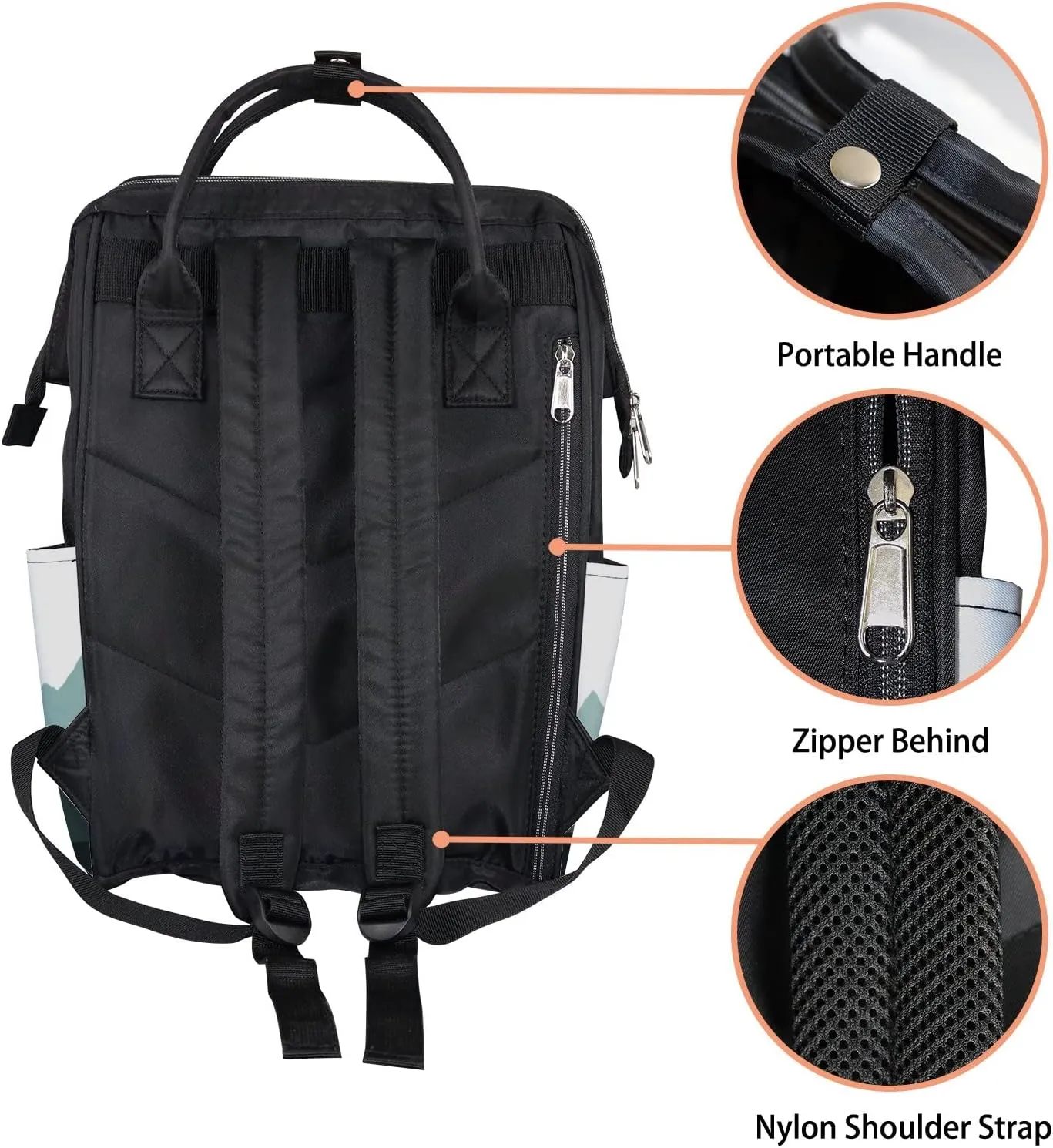 Mountain Landscape Fog Valley Diaper Bag Backpack Waterproof Backpack Baby Nappy Changing Bag for Travel Large Capacity Durable and Stylish for Woman