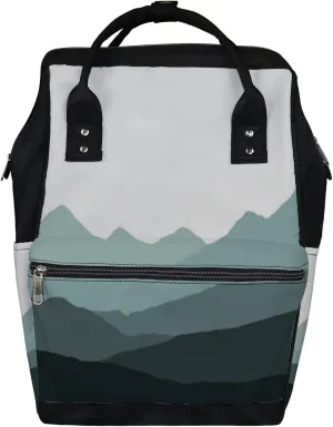Mountain Landscape Fog Valley Diaper Bag Backpack Waterproof Backpack Baby Nappy Changing Bag for Travel Large Capacity Durable and Stylish for Woman
