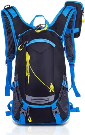 Mountaineering backpack,18L Water Resistance Nylon Internal Frame Backpack with Rain Cover(Blue)
