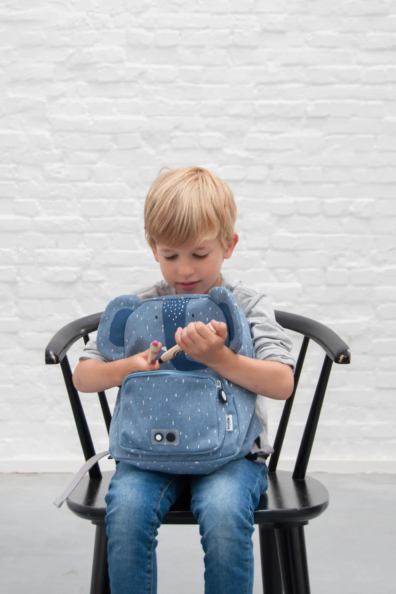 Mrs. Elephant Backpack - Trixie Elephant Inspired Waterproof Cotton Bag 23 x 31 x 12 cm