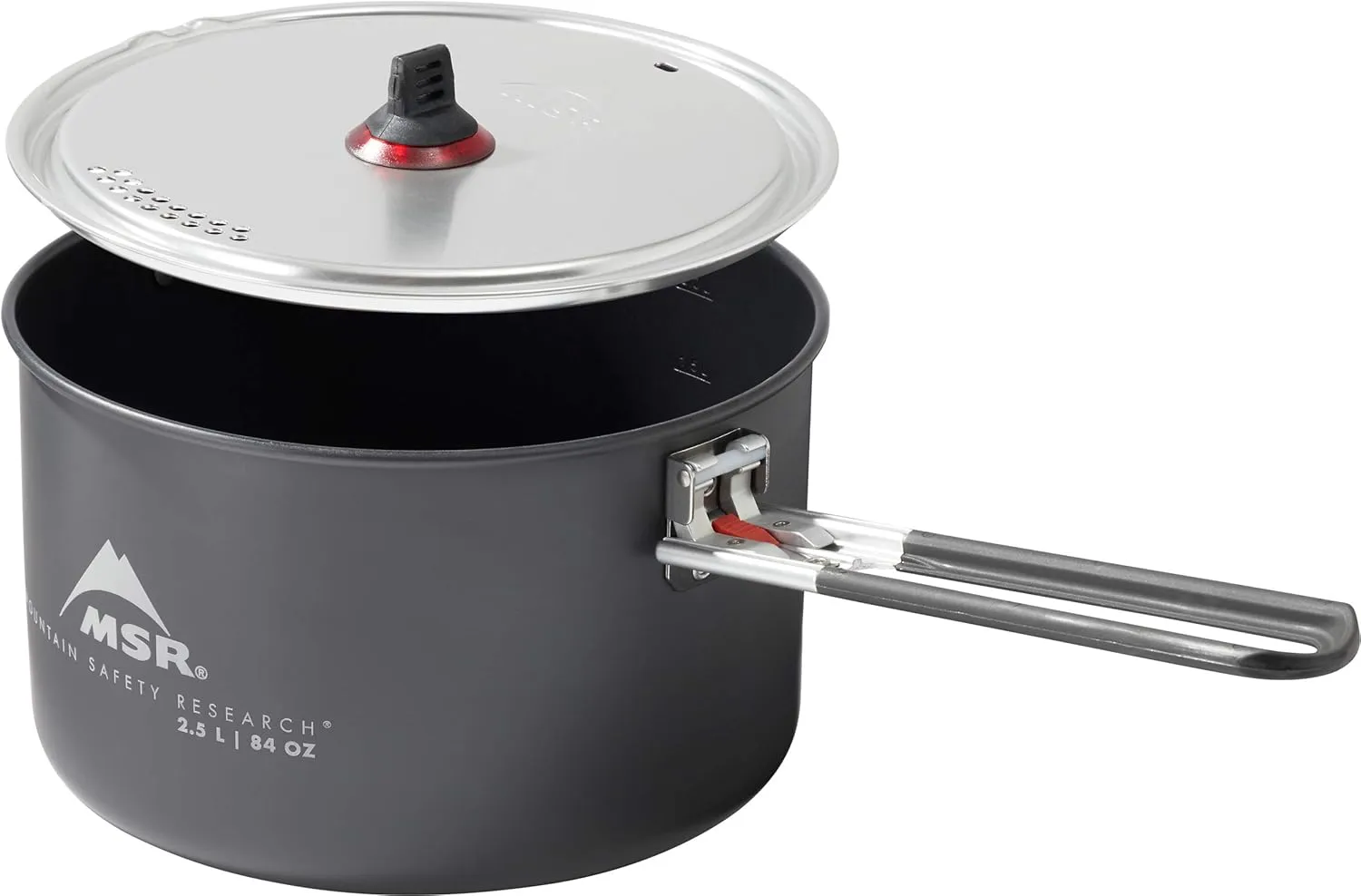 MSR 2.5 Liter Nonstick Ceramic Coated Solo Camping Cook Pot Black