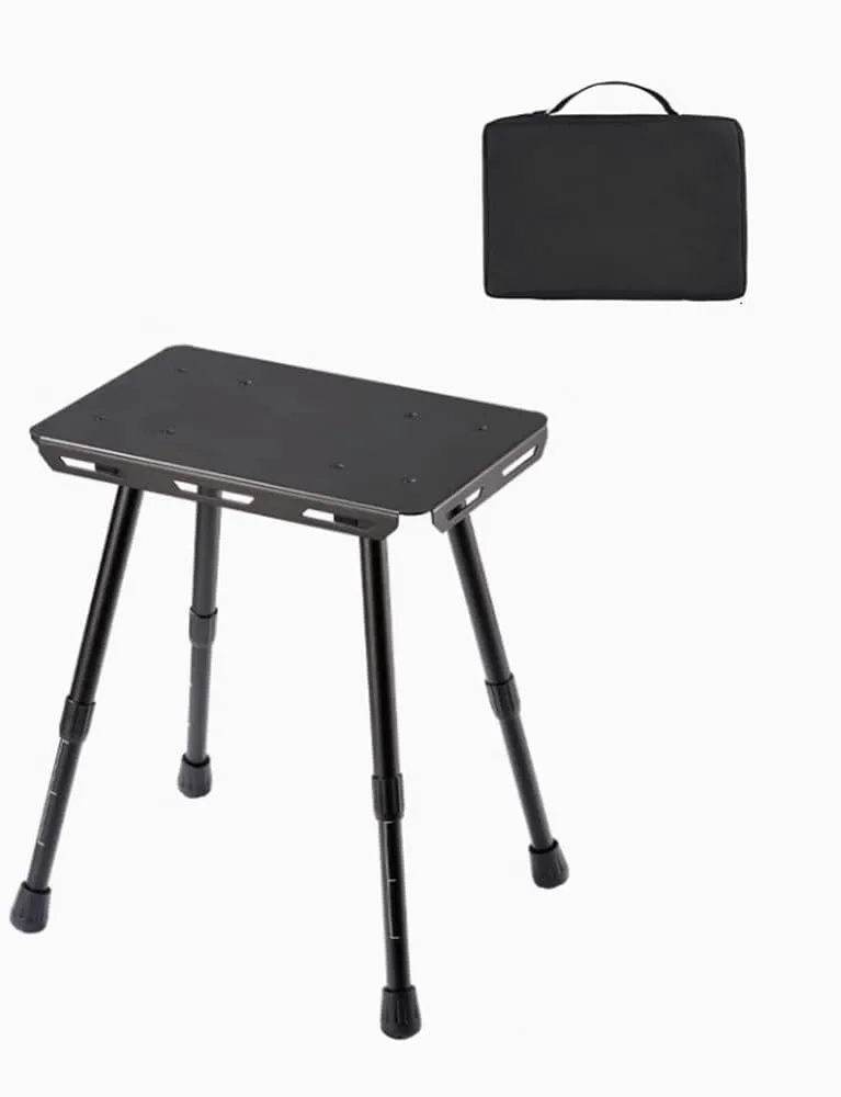 Multi-Functional Outdoor Adjustable Aluminum Alloy Portable Camping Fishing Stools Lightweight and Compact Mini Table Table and Stool Suitable for Outdoor Camping Picnic