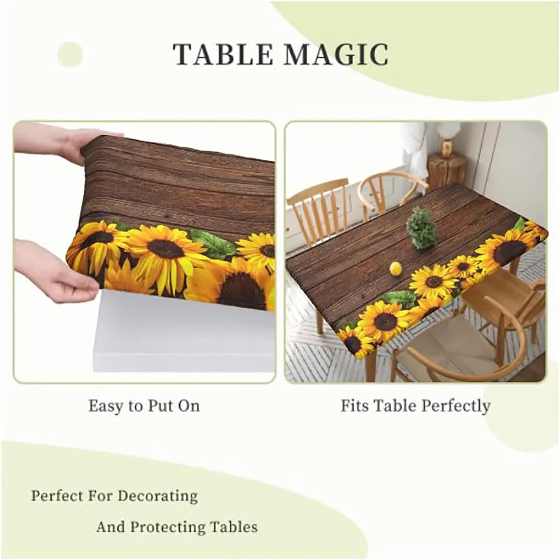 Multicolor Rectangular Table Covers, Sunset Lake Nature Camping Themed Tablecloth Fitted Table Cloth Rectangle Table City Scenery Fits up 5 Foot Tables