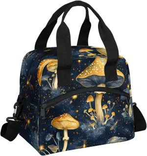 Mushroom Fungus Lunch Bag for Women Men Insulated Lunch Box Leakproof Portable Lunch Tote Bag Reusable Cooler Meal Bag for Work Picnic Outdoor