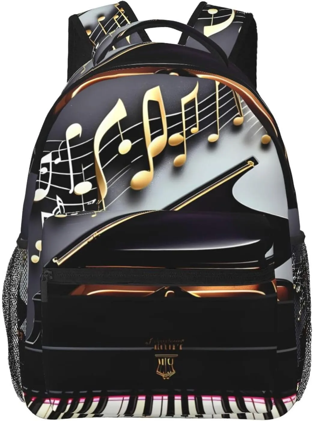 Music Note Pianos Print Laptop Backpack Stylish Bookbag College Daypack Travel Business Work Bag For Men Women