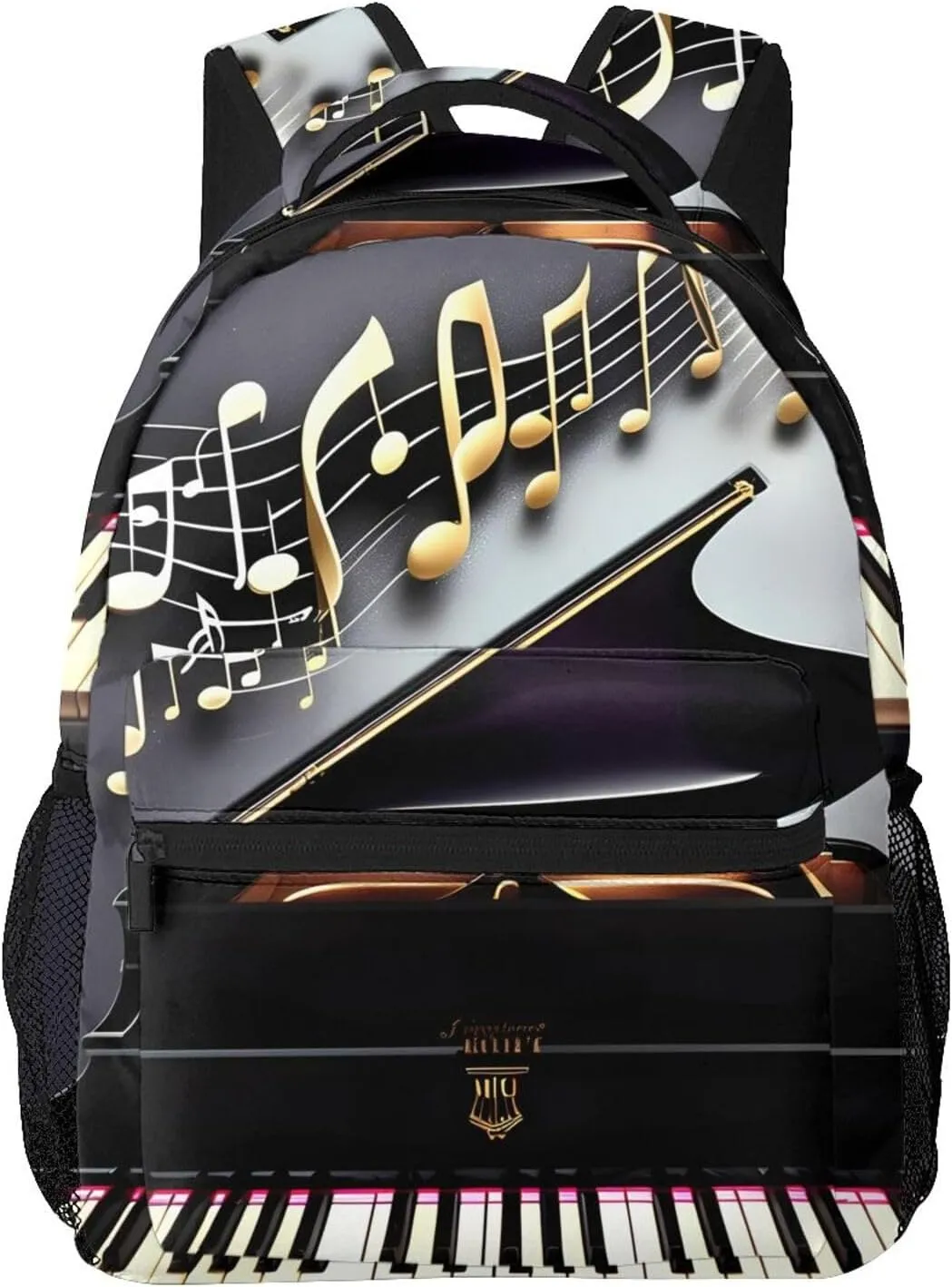 Music Note Pianos Print Laptop Backpack Stylish Bookbag College Daypack Travel Business Work Bag For Men Women