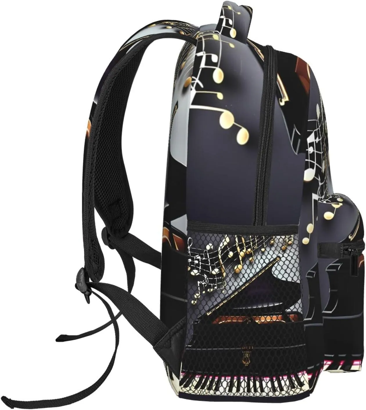 Music Note Pianos Print Laptop Backpack Stylish Bookbag College Daypack Travel Business Work Bag For Men Women