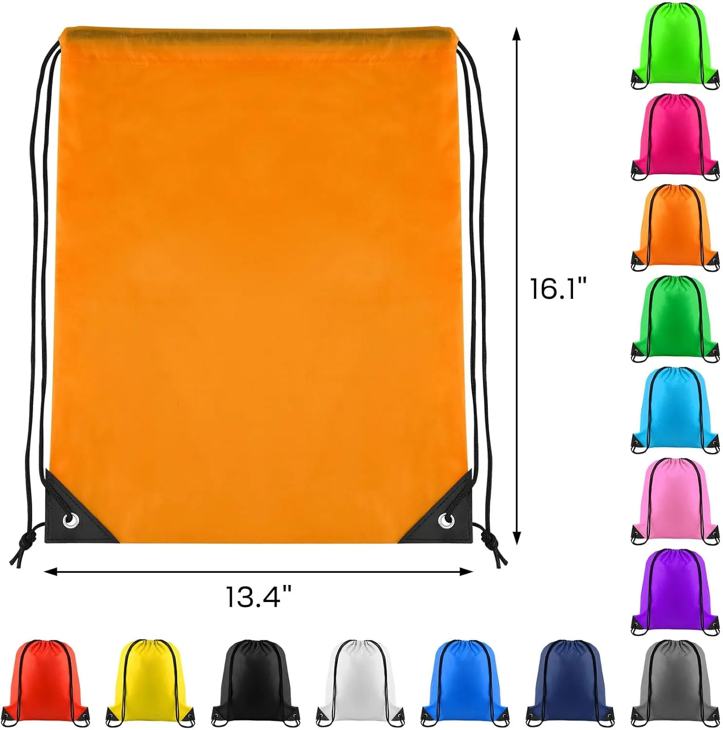 NACHLYNN 56 Pieces Drawstring Backpack Bulk 14 Colors Drawstring Backpack Bags String Backpack Bulk Nylon Draw String Sport Bag for Party Gym Sport Trip Beach Swimming