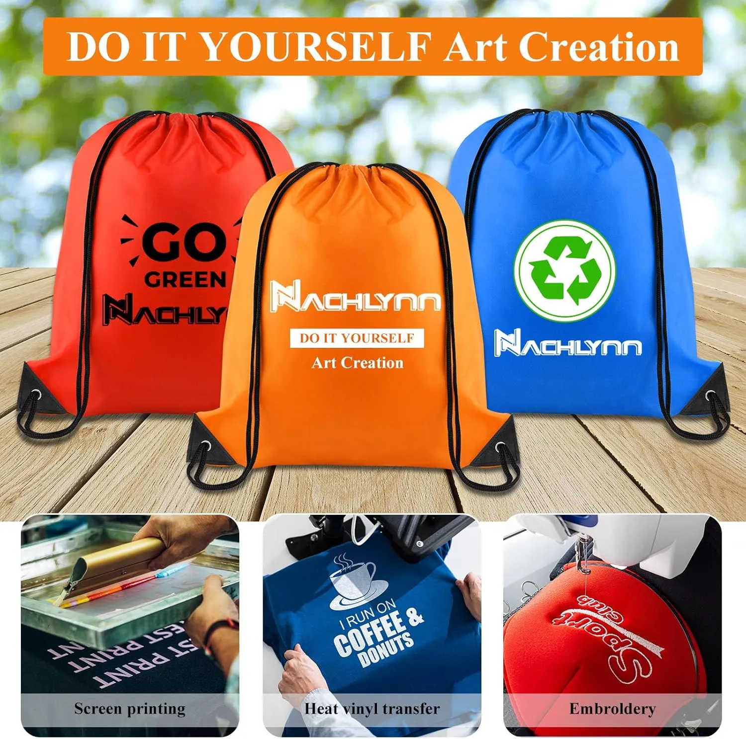 NACHLYNN 56 Pieces Drawstring Backpack Bulk 14 Colors Drawstring Backpack Bags String Backpack Bulk Nylon Draw String Sport Bag for Party Gym Sport Trip Beach Swimming