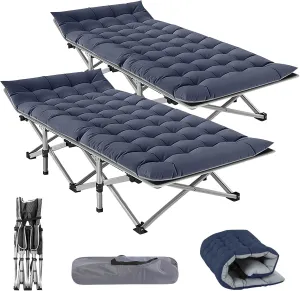 NAIZEA Folding Camping Cots for Adults, Portable Cot with Mattress Heavy Duty Outdoor Bed with Carry Bag 1200d Oxford Cloth Sleeping Cots for Camping Office Nap Home Guest Beach Travel