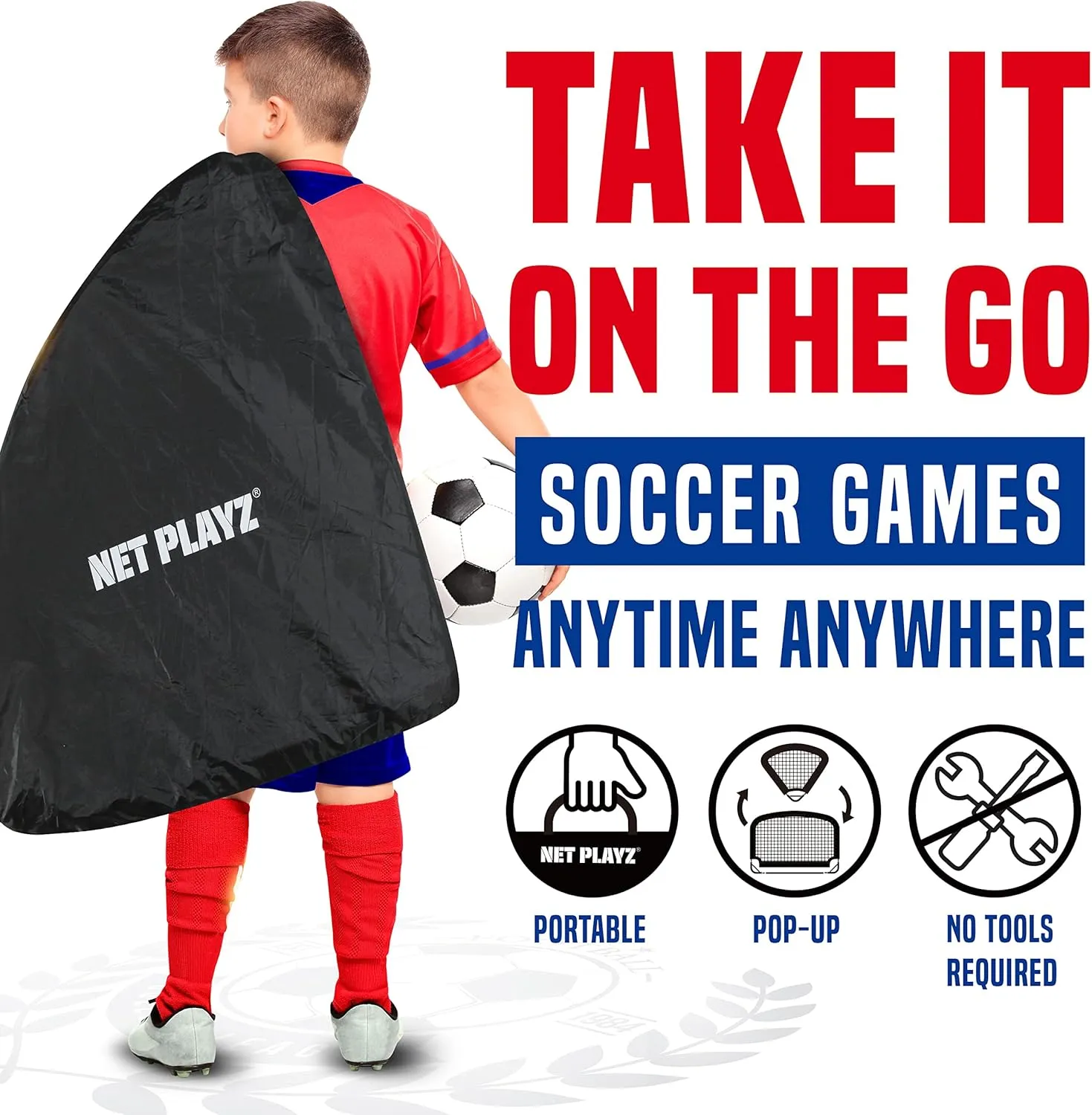 NET PLAYZ 4ftx3ft Easy Fold-Up Portable Training Soccer Goal, 36" D x 48" W x 36" H