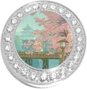 NewCharms Japanese Cherry Blossoms Purse Hanger with Bling - Keeps Your Bag Off The Floor and Folds to Fit in Your Handbag