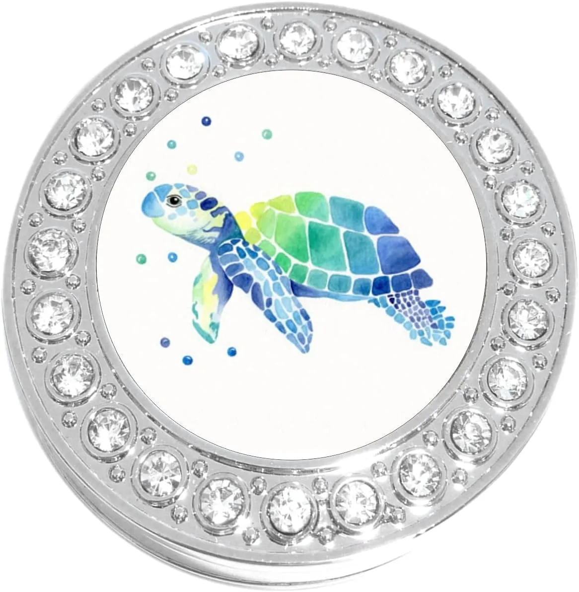NewCharms Watercolor Sea Turtle Purse Hanger with Bling - Keeps your Bag off The Floor and Folds to Fit in your Handbag