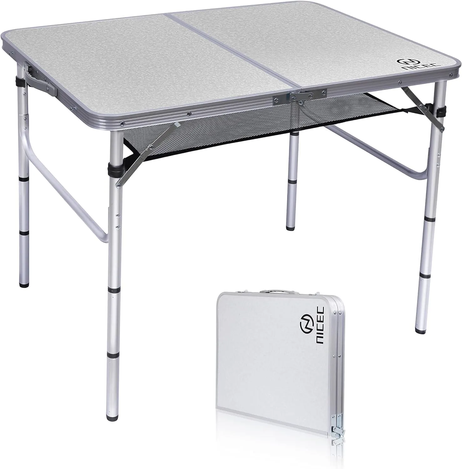 Nice C Camping Chairs, Oversized XL Padded Camping Chair Card Table, Folding Picnic Table, Small Table，Carry Handle for Beach, Indoor, Office (Medium)