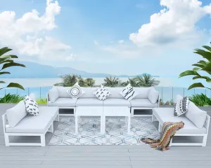 NICESOUL Aluminum Patio Sofa with Table 8 Seater 10-Piece