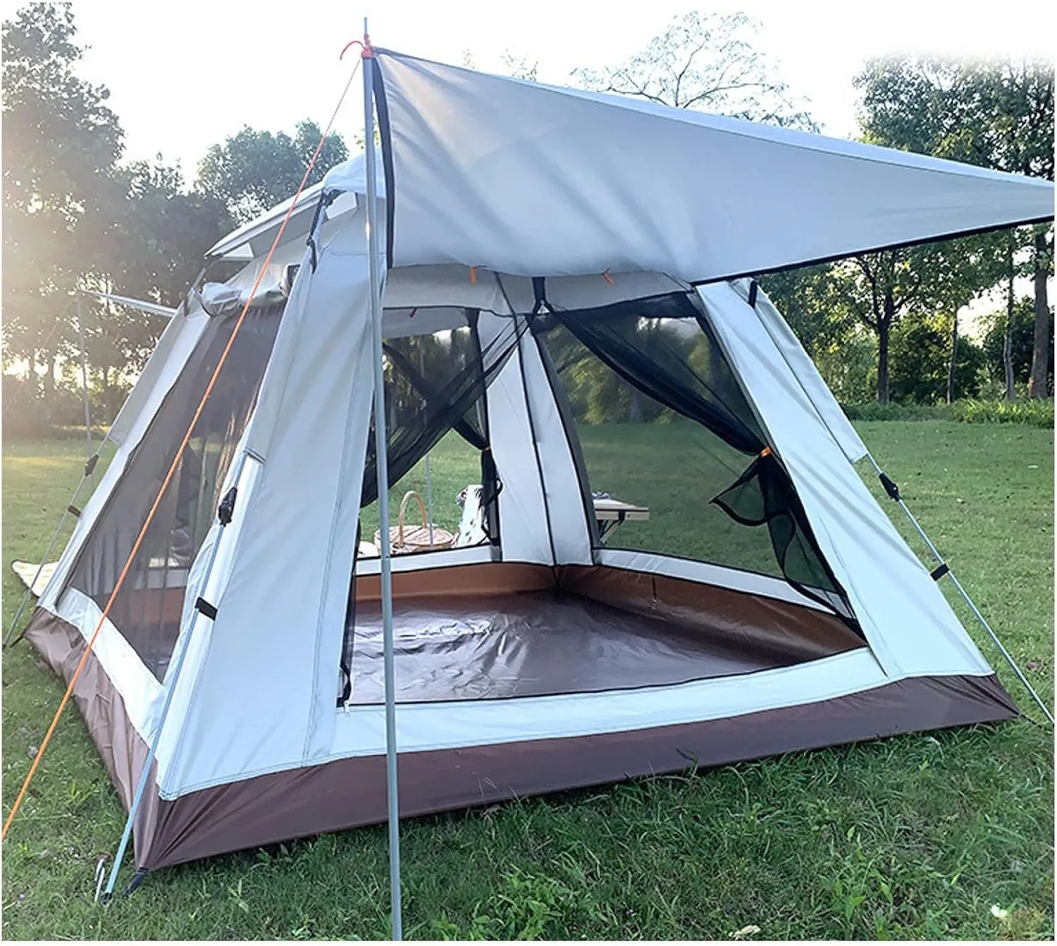 NIEH Camping Pod 4 People Three Seconds to Open, Family Camping Tent Light and Stable Ramble Tent for Family Camping,Hiking Party