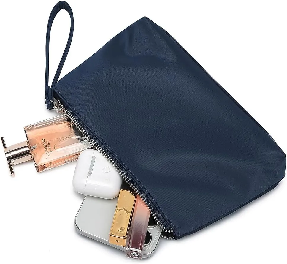 Nylon Wristbands Bag Makeup Pouch for Purse Waterproof Wristbands Bag with Zipper Pocket Credit Card Pouch