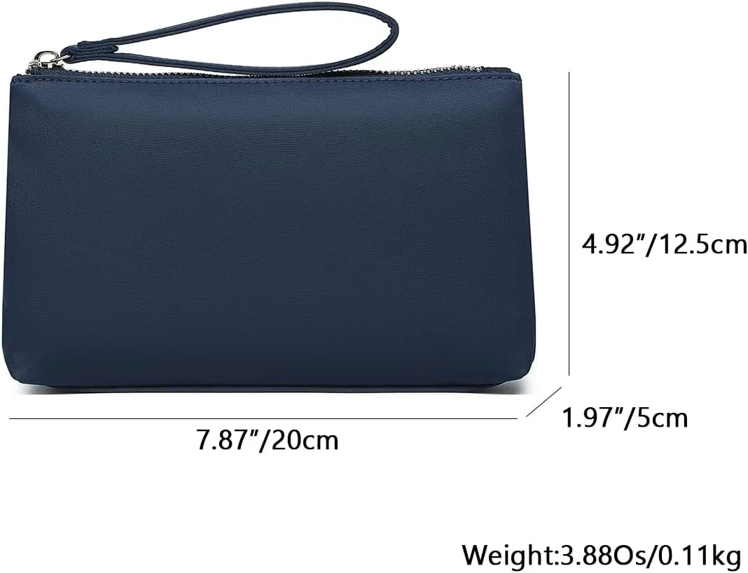 Nylon Wristbands Bag Makeup Pouch for Purse Waterproof Wristbands Bag with Zipper Pocket Credit Card Pouch