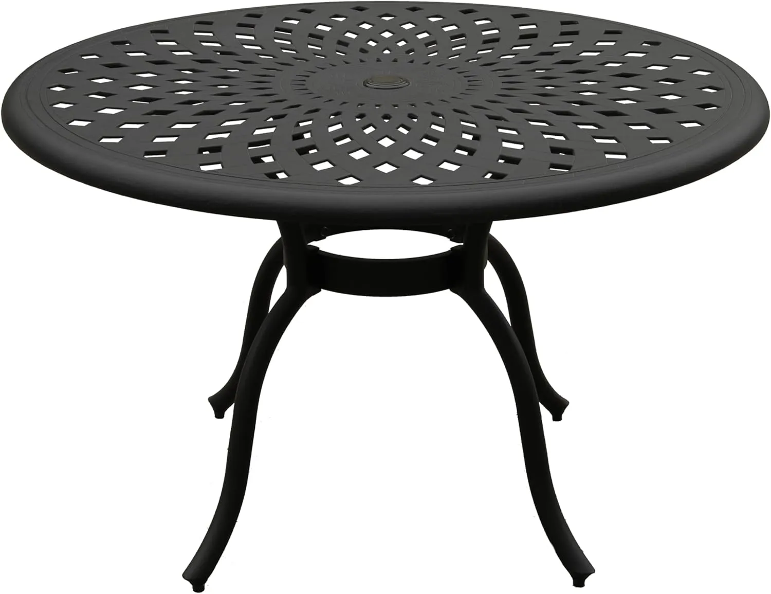 Oakland Living Corporation Modern Outdoor Mesh Aluminum 48-in Round Patio Dining Table - N/A Black