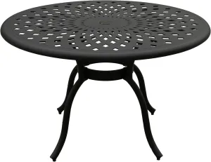 Oakland Living Corporation Modern Outdoor Mesh Aluminum 48-in Round Patio Dining Table - N/A Black