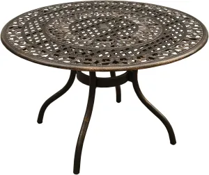 Oakland Living Outdoor Mesh Lattice Aluminum 48 inch Bronze Round Dining Table