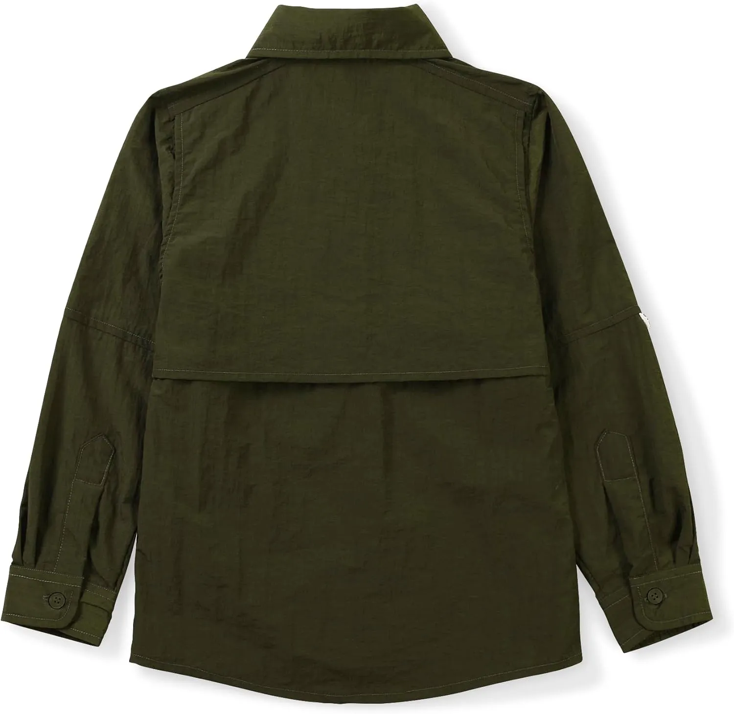 OCHENTA Boys' Button Down Long Sleeve Fishing Shirt Quick-Dry UV Sun Protection Outdoor Tops