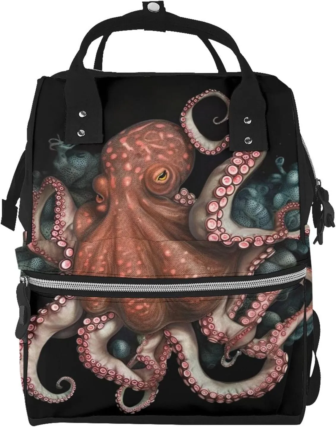 Octopus Intertwined Diaper Bag Essentials Travel Tote Nappy Backpack Large Capacity Mummy Backpack Multifunction Waterproof Teacher Nurse Bag 15.7 inch Work laptop Bags