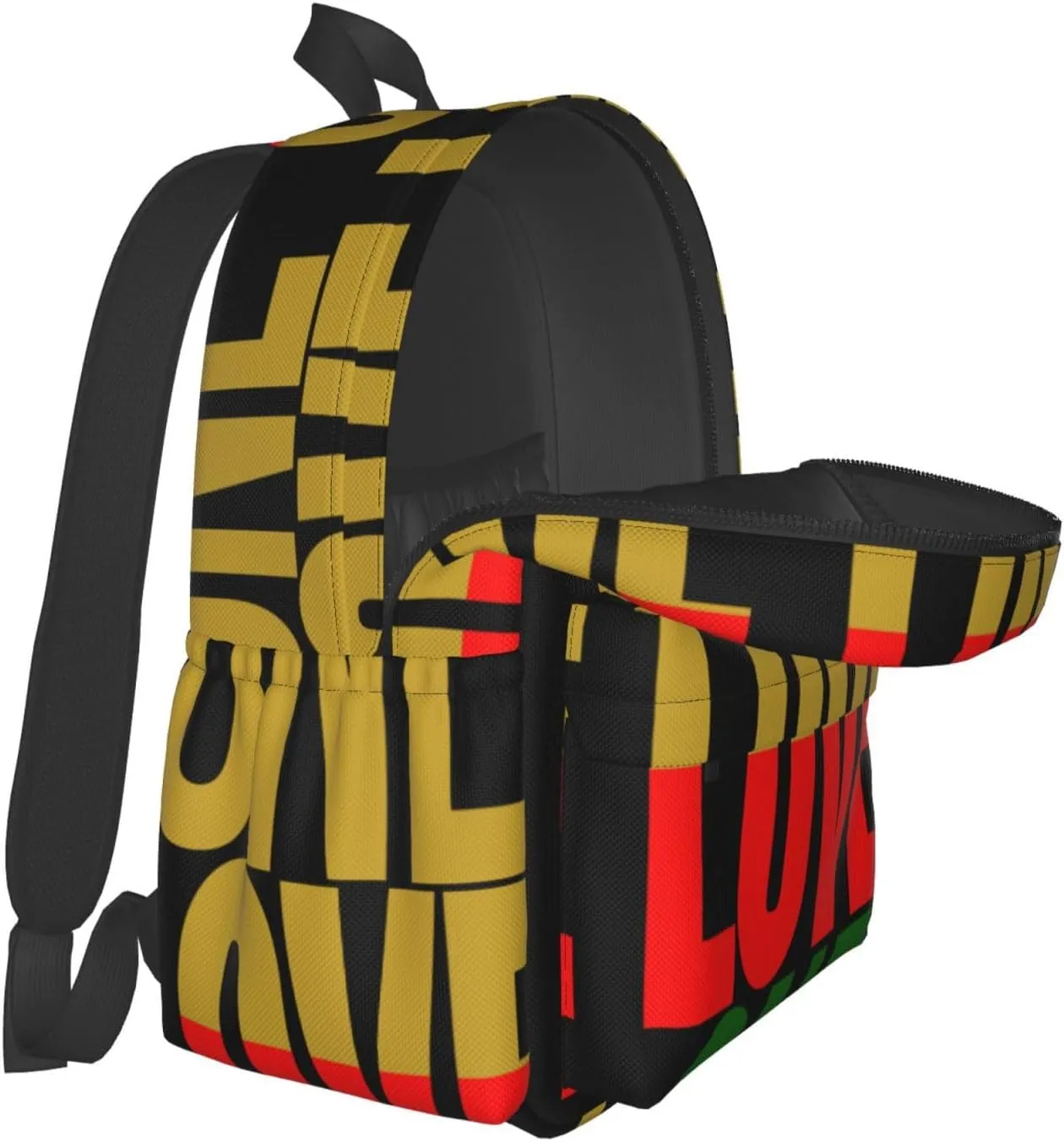 One Loves Jamaican Rasta Reggae Casual Backpacks Large Travel Backpack Laptop Rucksack Sports Daypack Adjustable Strap Bag for Camping Hiking