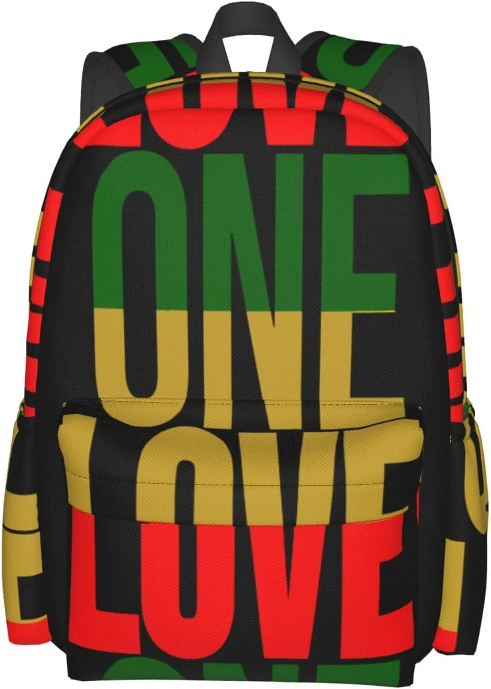 One Loves Jamaican Rasta Reggae Casual Backpacks Large Travel Backpack Laptop Rucksack Sports Daypack Adjustable Strap Bag for Camping Hiking