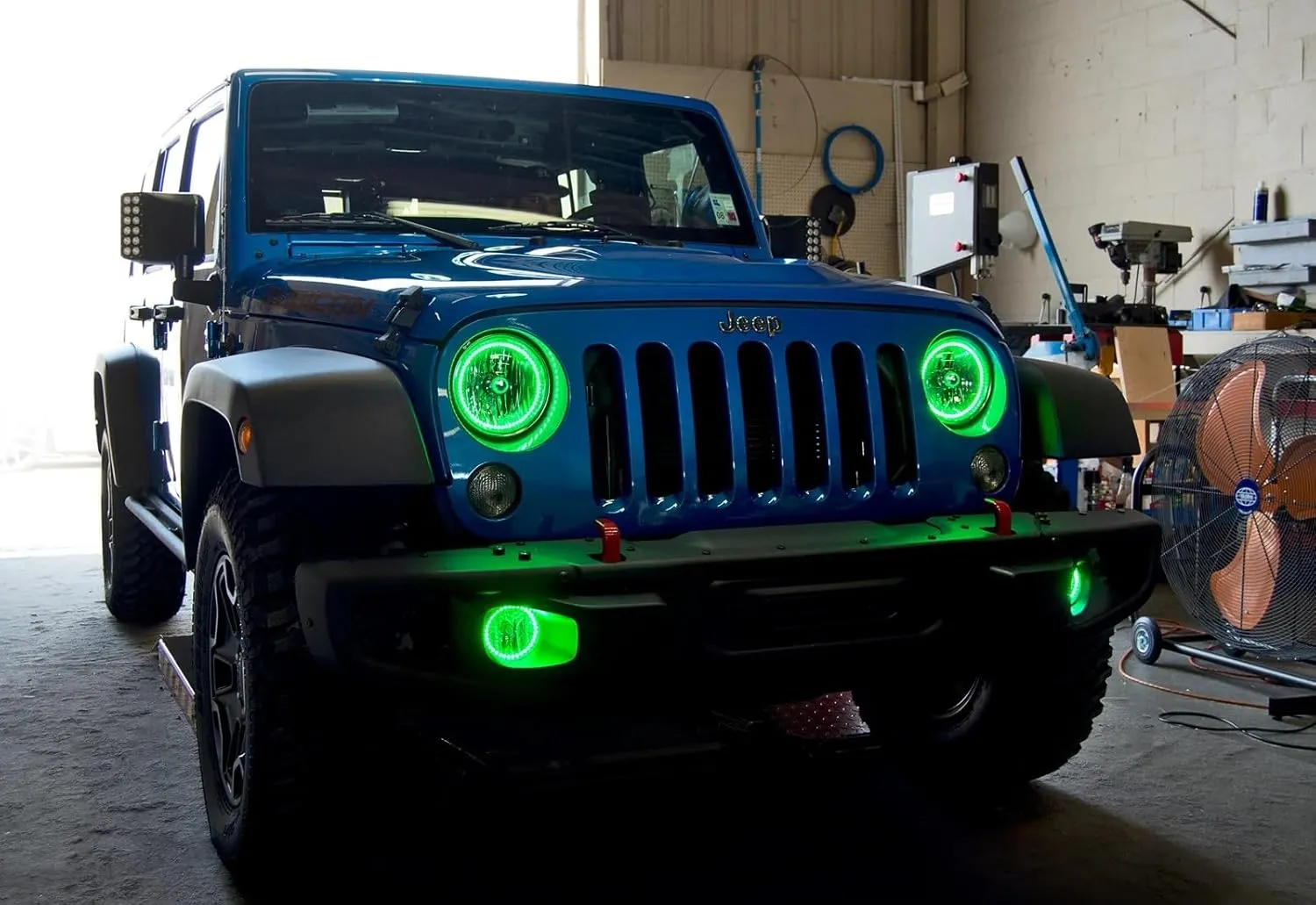 ORACLE Lighting 3943-004 LED Surface Mount Headlight Halo Kit (Green) fits 2007 2017 Wrangler JK - Custom Look - No Cutting for Easy Installation - Extreme Durability
