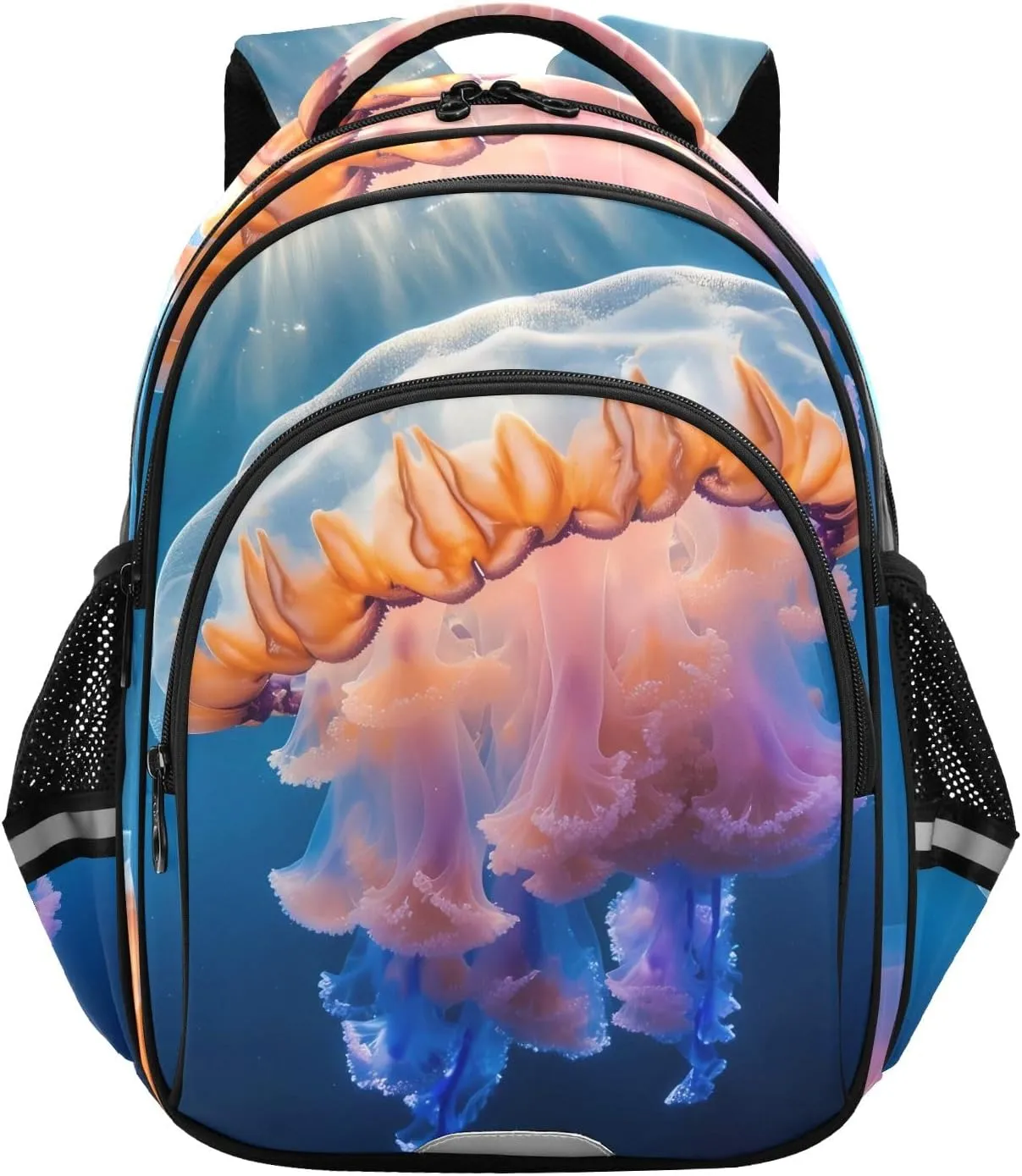 Orange Jellyfish Underwater Kids School Backpack Kindergarten Boys Girls Bookbag Preschool Child Travel Bag