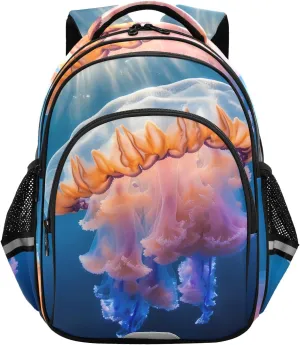 Orange Jellyfish Underwater Kids School Backpack Kindergarten Boys Girls Bookbag Preschool Child Travel Bag