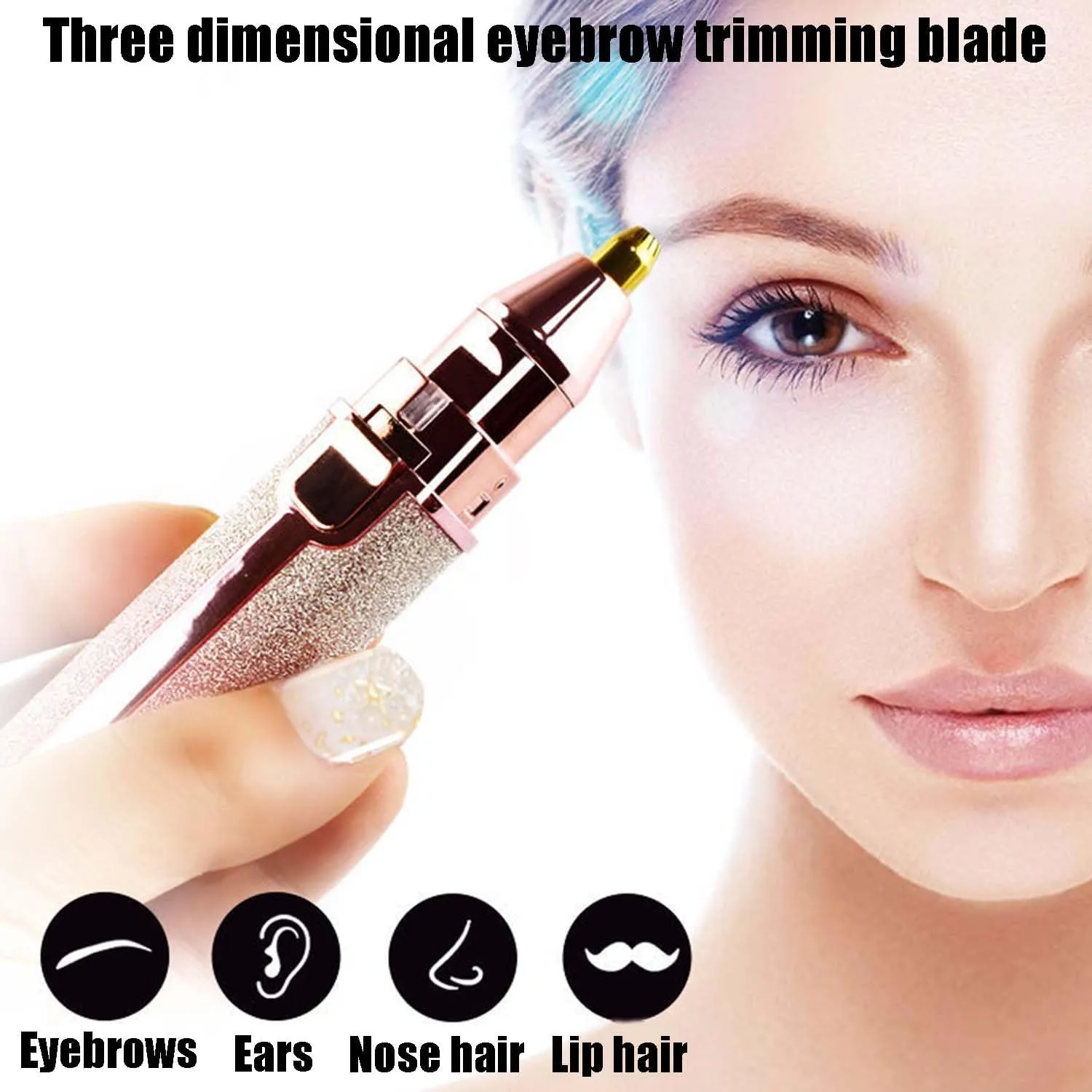 Orvanna Precision Eyebrow & Facial Trimmer, Blissean Facial Shaver, Glowtrim Premium Facial Shaver, 2-in-1 Women's Eyebrow and Facials Hair Removal Device (A1)