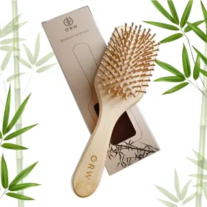 ORW OREN'S Premium Bamboo Paddle, Bamboo Bristle Detangler Brushes for Hair Growth, Scalp Stimulation – Natural, Sustainable Hair Care for Women, Men & Kids