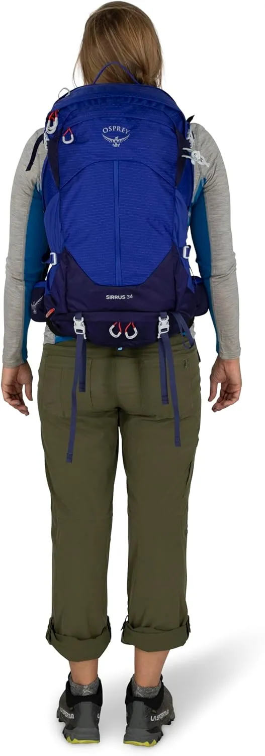 Osprey Sirrus 34L Women's Hiking Backpack, Elderberry Purple/Chiru Tan