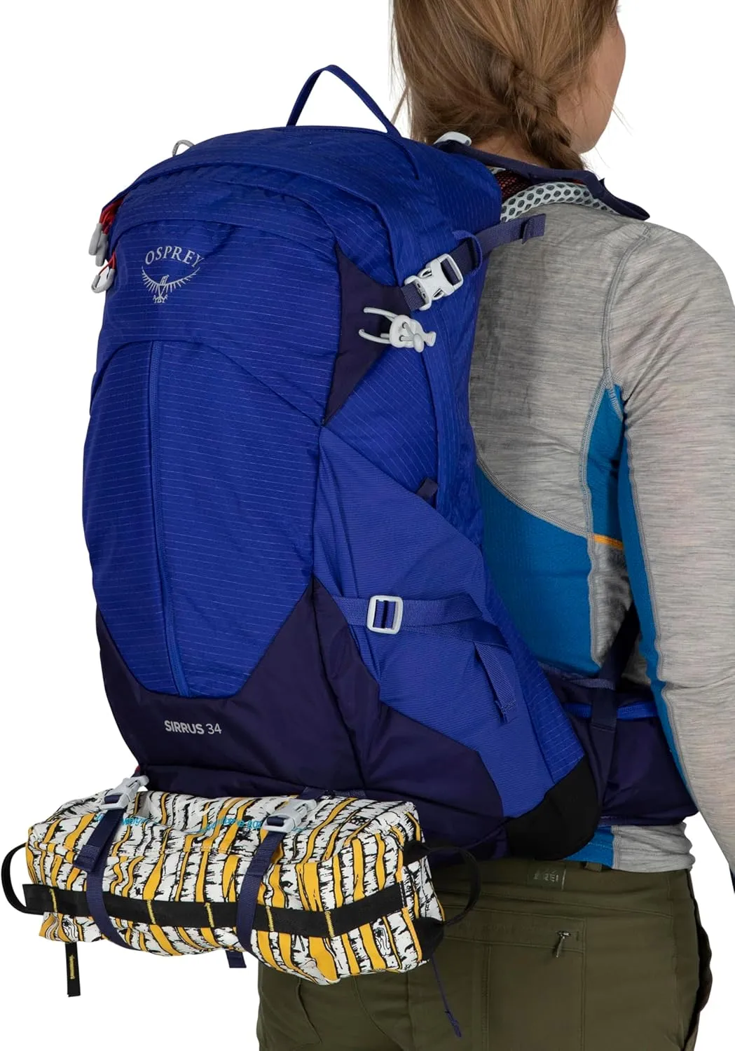 Osprey Sirrus 34L Women's Hiking Backpack, Elderberry Purple/Chiru Tan