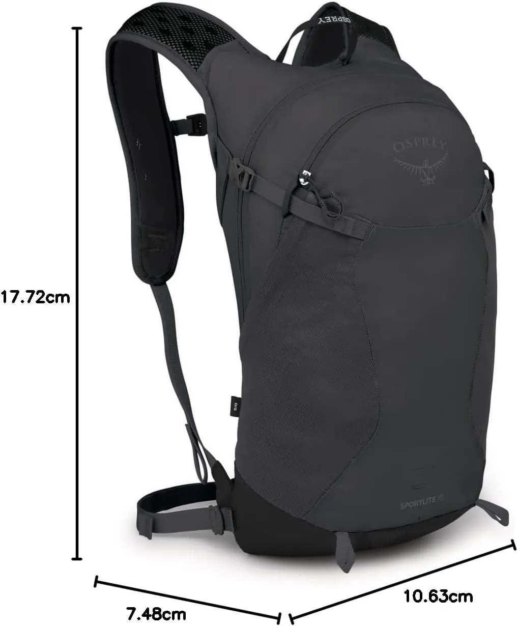 Osprey Sportlite 15L Unisex Hiking Backpack, Dark Charcoal Grey