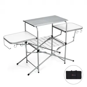 Outdoor Aluminum Portable Folding BBQ Table Grill