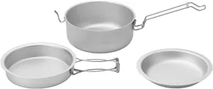 Outdoor Camping Cookware with Folding Handle Portable Camping Cook Pots Frypan Bowl NonStick Aluminum Camping Cookware