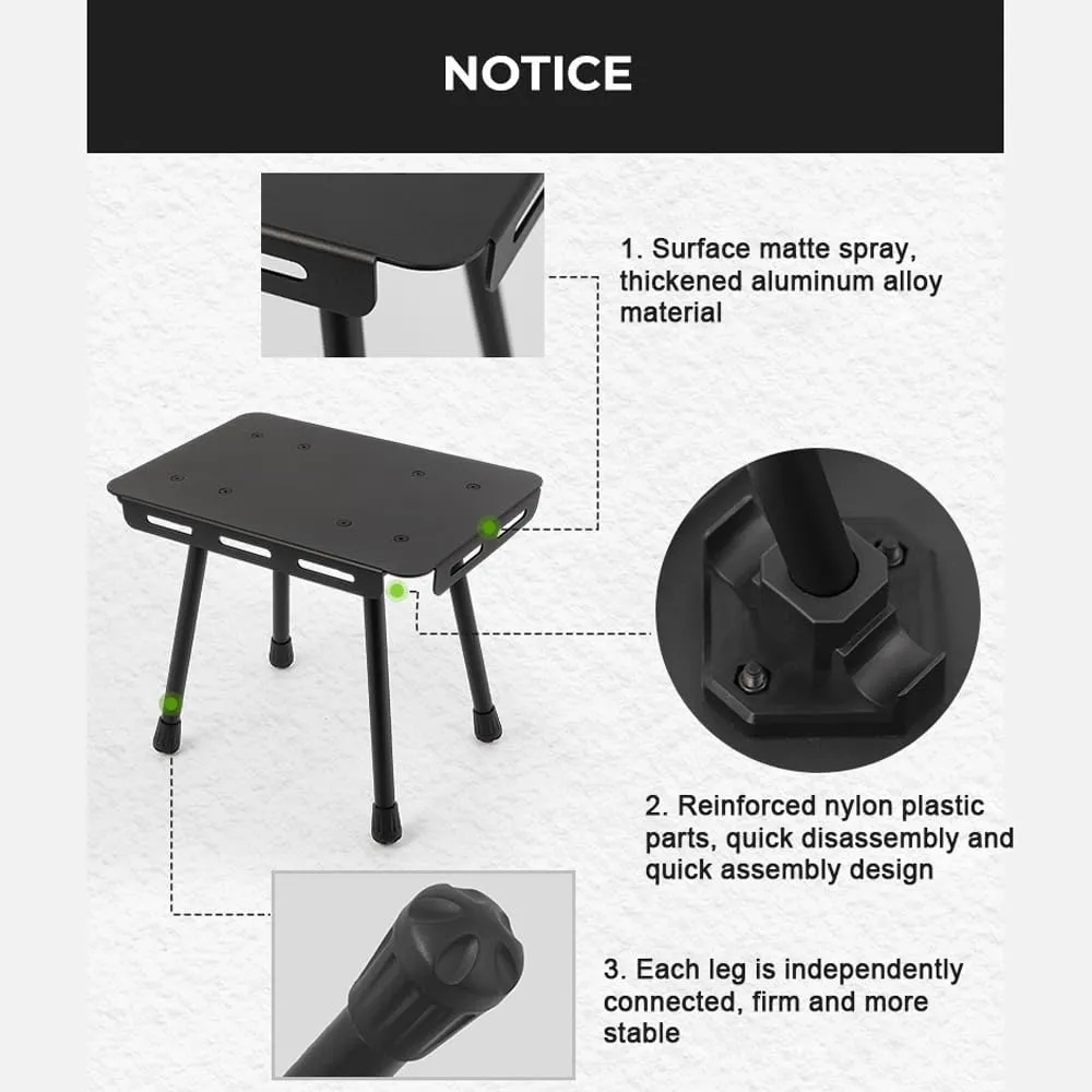 Outdoor Camping Portable Foldable Table Compact Detachable Teapoy Aluminum Alloy Fishing Stool Garden Picnic st Stool