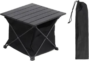 Outdoor Camping Portable Folding Table Carry Bag Ultra Light Aluminum Top Beach for Sand Carrying Picnic BBQ Cooking Festival Hiking Mesh Storage Backyard