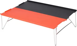 Outdoor Folding Aluminium Camping Table Mini Size Easy Packable Pop-Up Edged Backpacking Picnic Table with Carry Bag for Home, Hiking, Camping, Mountaineering