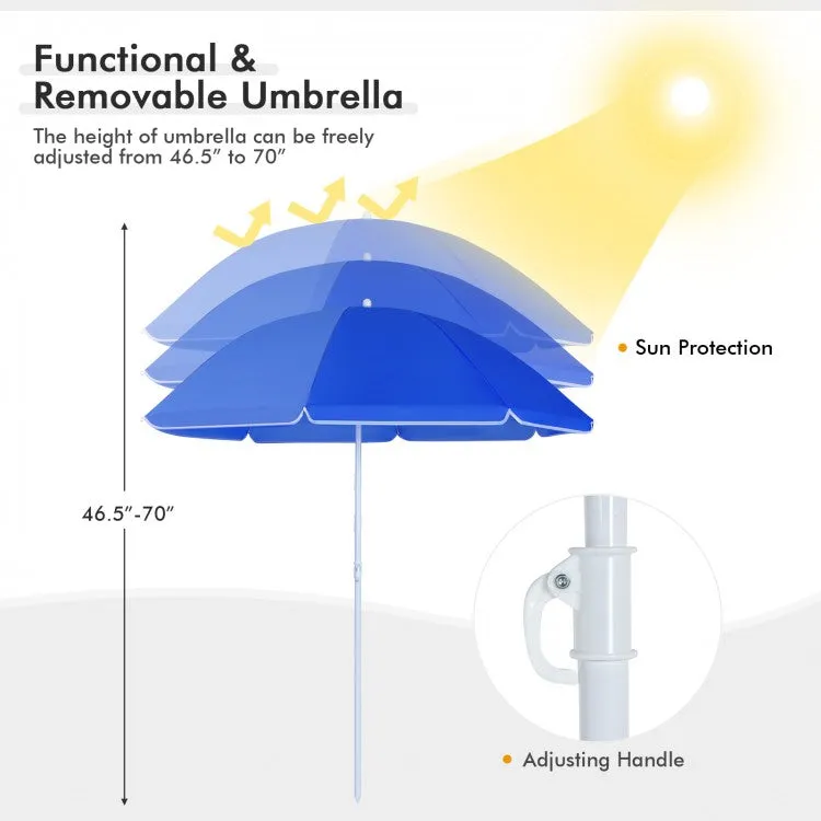 Outdoor Folding Camping Chair with Sunshade Umbrella - Double Chair Suitable for Beach, Camping, and Fishing