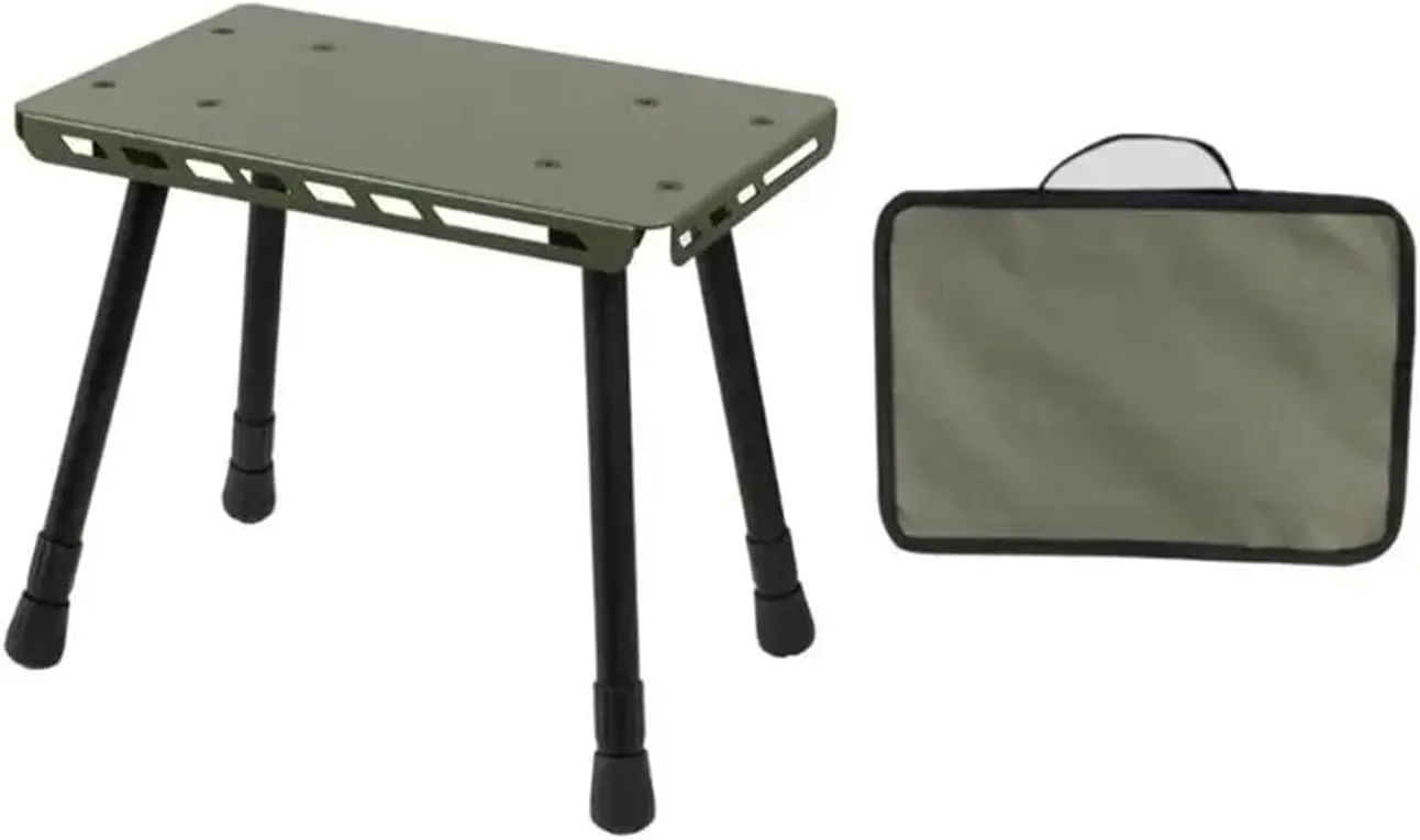 Outdoor Folding Stool Aluminum Alloys Folding Small Chair, Folding Picnics, Practical 2 Table, Camping Stool, Camping 1 Outdoor in Small Folding Stool(ArmyGreen)