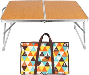 Outdoor Folding Table Bamboos Desktop Picnics Desk Portable Dining Table for Camping Traveling Barbecue Beach