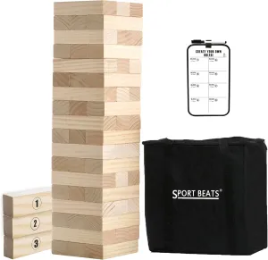 Outdoor Games Large Tower Game 54 Blocks Stacking Game Includes Carry Bag